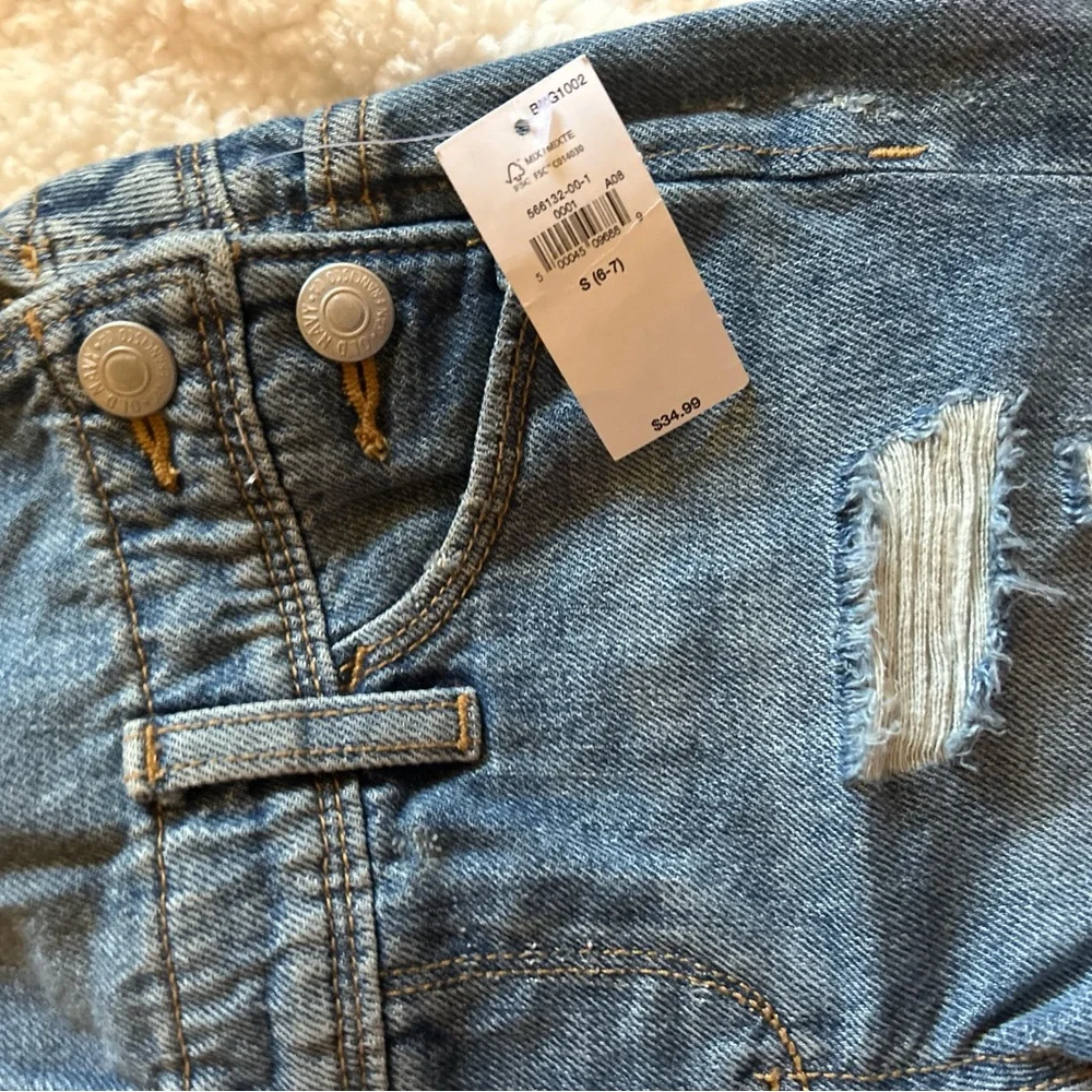 Kids Denim Overalls with Distressed Details - Picture 4 of 6